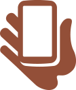 cell phone in hand icon
