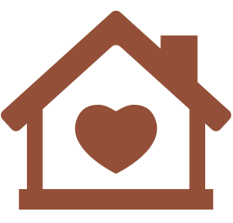 Outline of a house with a heart in the center, signifying home equity options.